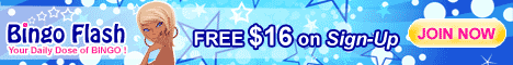 Recieve $16 FREE when you Sign Up with Bingo Flash.