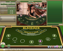 Screenshot of a Live Online Blackjack Game